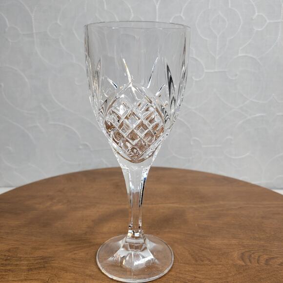 Vintage Shannon Crystal Irish Wine Glasses Goblets Set of 6 Diamond Starburst - Picture 2 of 16